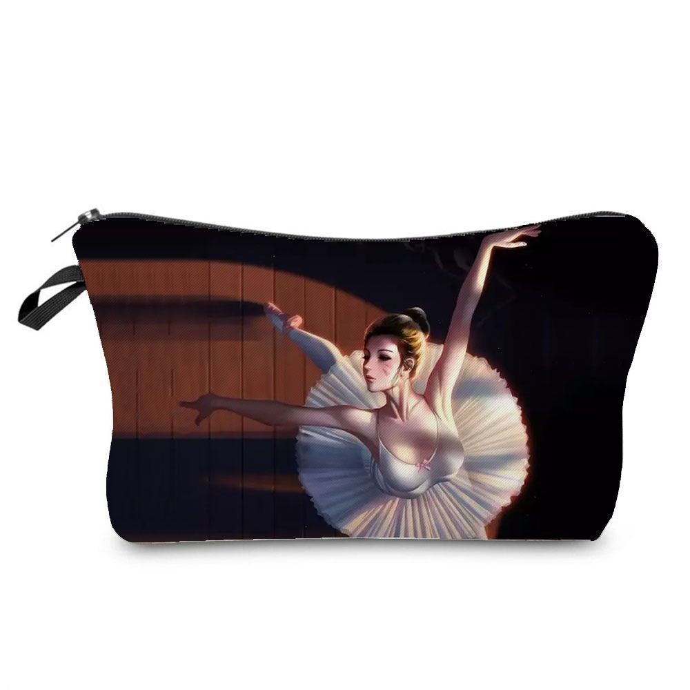 Makeup Bags Dancer Print Cosmetic Case Toiletries Organizer Traveling Polyester