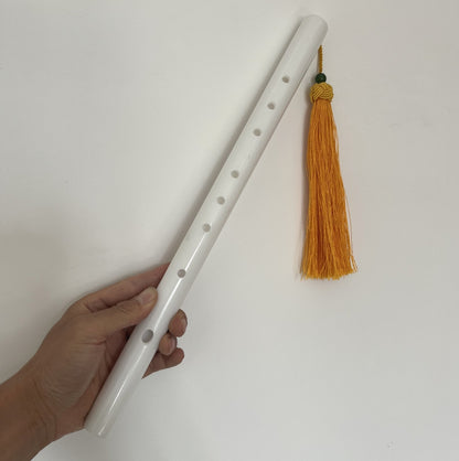 Chinese Whtie Jade Stone Flute Dizi Music Flauta Traditional Musical Instrument