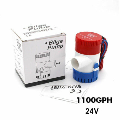 Bilge Pump 350 500 750 1100GPH DC 12V 24V Electric Water Aquario Submersible GPH