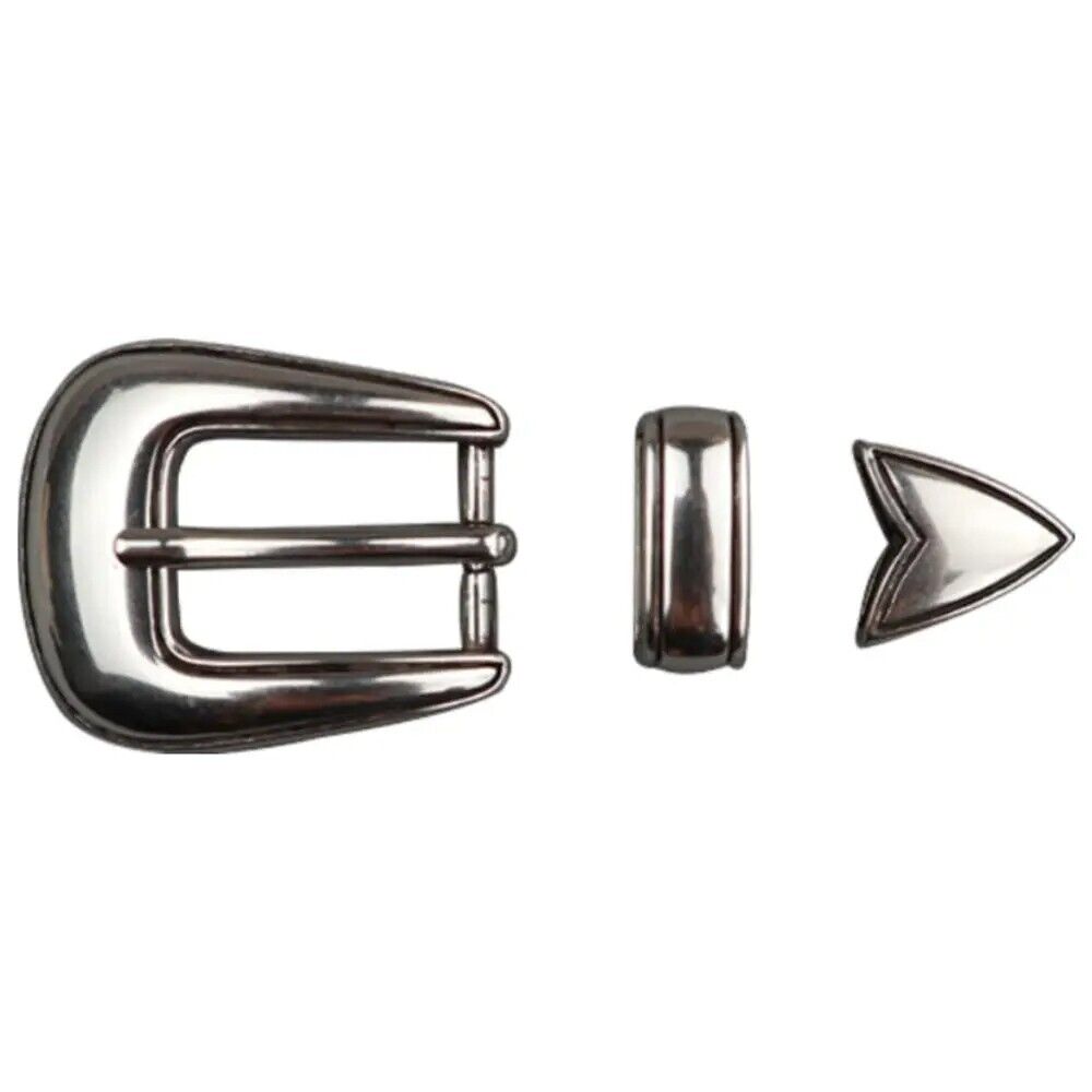 Belt Buckle 3Pcs Zinc Alloy Silver DIY Classic Leathercraft Hardware Tools 3/4''
