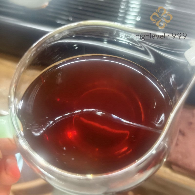357g Bingdao Ancient Tree Ripe Pu'er 16 Year Fermented 18 Year Pressed Tea Cake