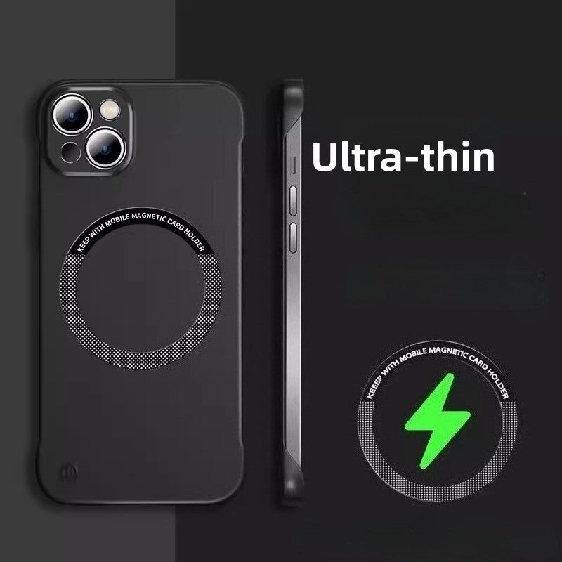 Suitable for Apple 17/16/15 matte borderless magnetic phone case ultra-thin PC