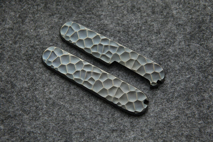 1 Pair Brass stone pattern Handle Scales for 91mm Victorinox Swiss Army Knives