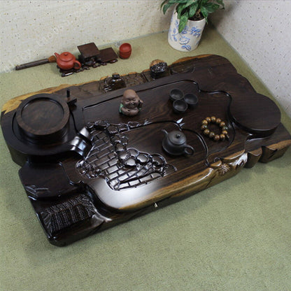 Handmade Tea Tray Hand Carved Dragon Ebony Wood Tea Table High Quality Heavy New