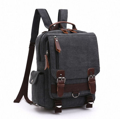 Unisex Canvas Convertible Small Backpack Rucksack Chest Pack Sling Bag Traavel