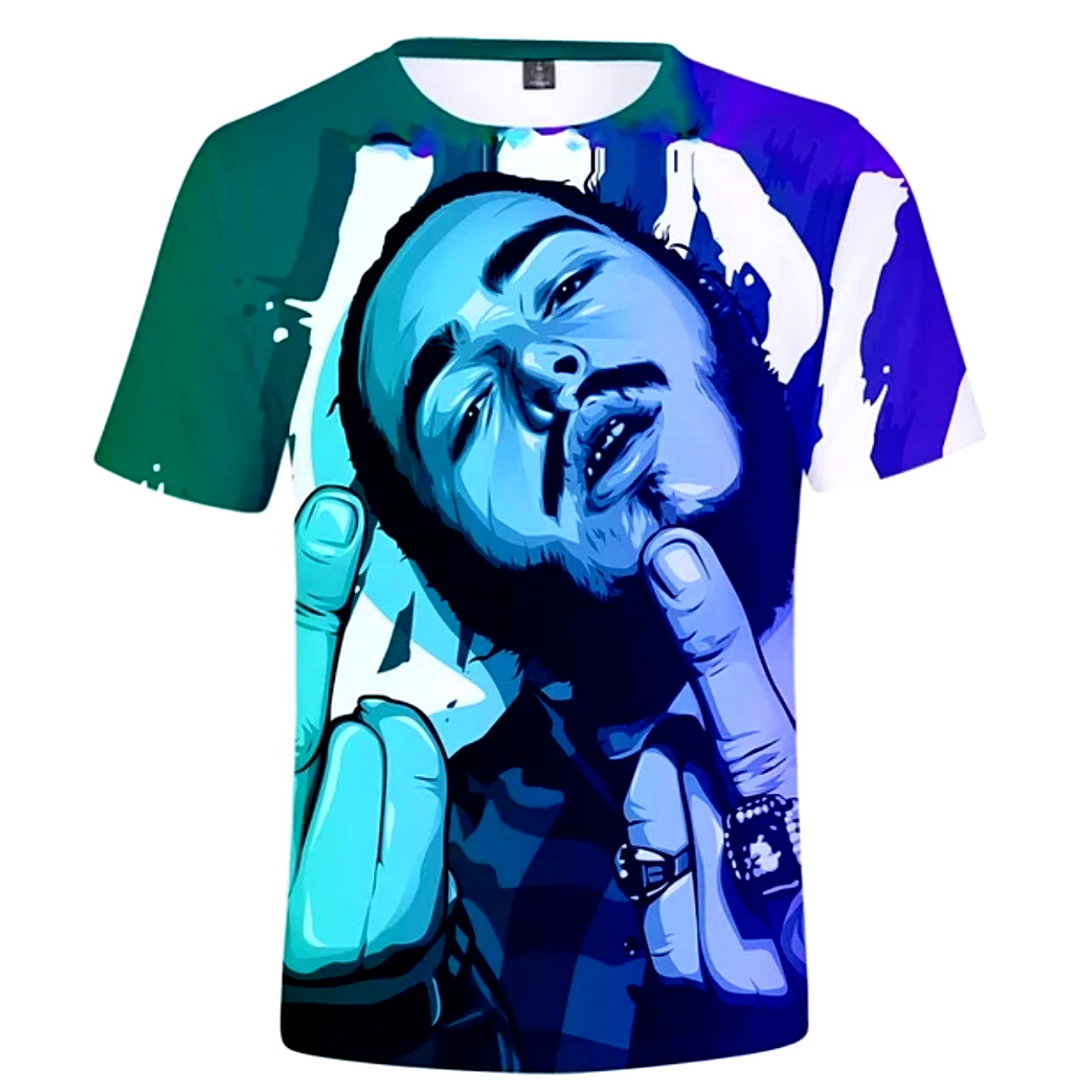 Camisetas Sublimadas Hombre POST MALONE T-Shirt Camisas Moda Para Vestir Franela