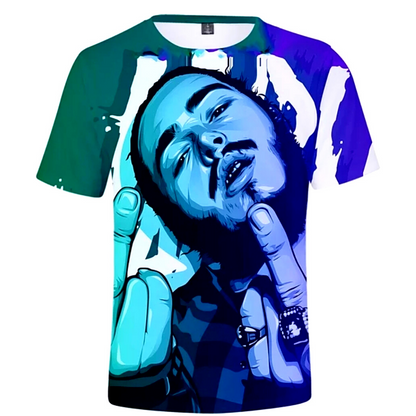 Camisetas Sublimadas Hombre POST MALONE T-Shirt Camisas Moda Para Vestir Franela