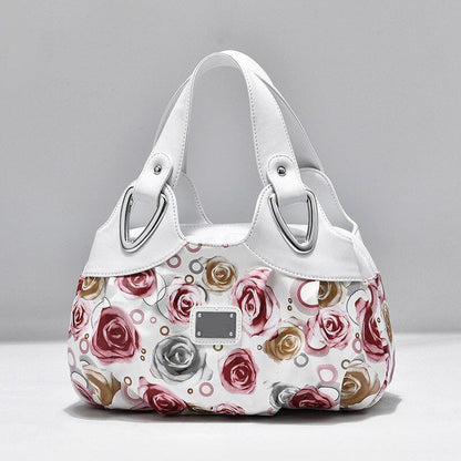 Women Shoulder Bag Printed Flower Messenger Bag Designer Leather Ladies Handbag
