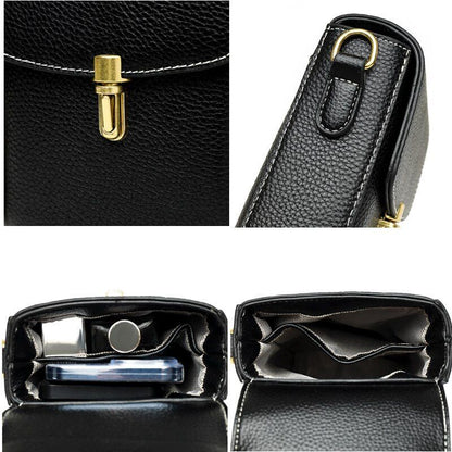 Genuine Leather Bag Mini Messenger Bag Handbag Purse Small Shoulder Purse Cotton