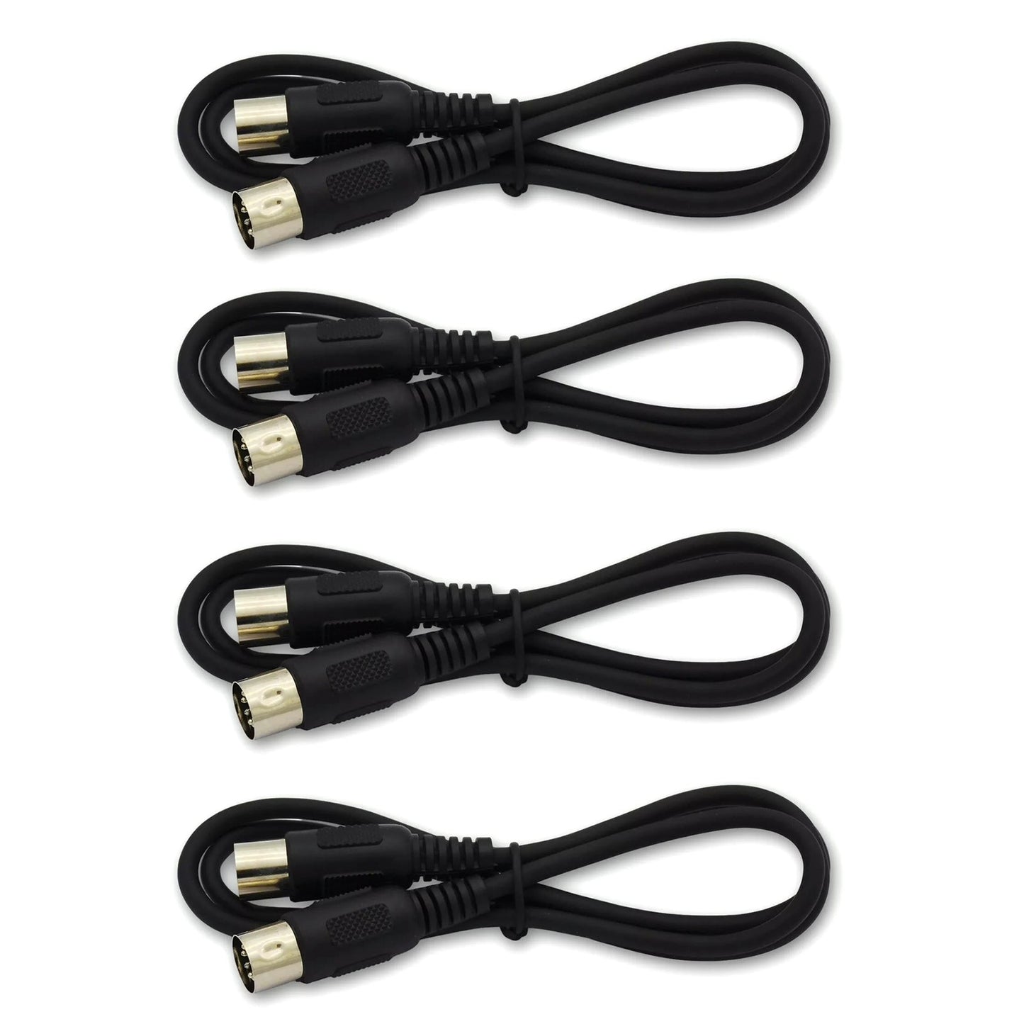 Stable Connection 4pcs MIDI 5-pin Male to Male Connecting Wire Plastic Shell