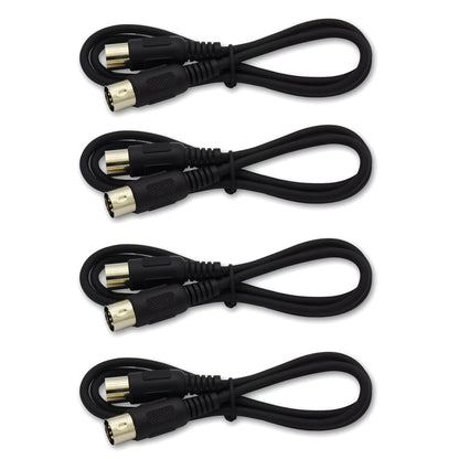 Stable Connection 4pcs MIDI 5-pin Male to Male Connecting Wire Plastic Shell