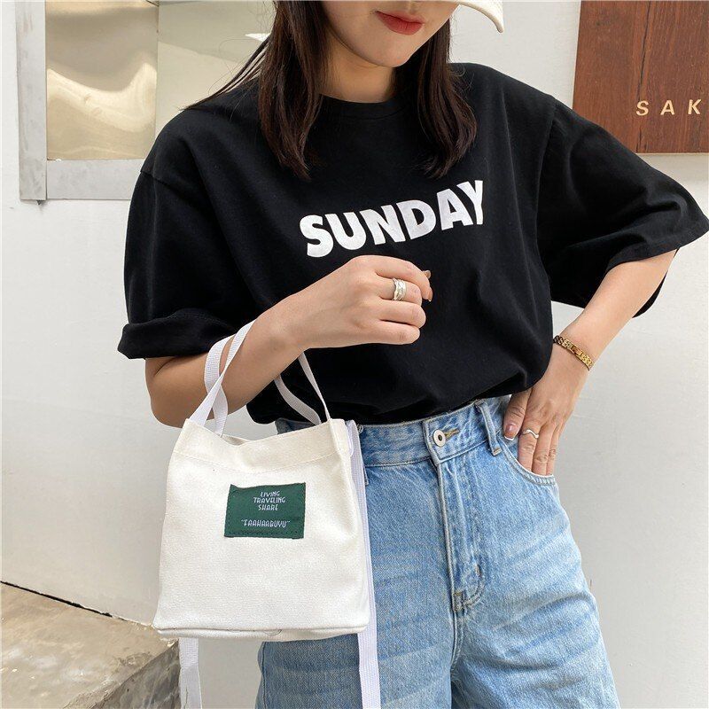 Retro Corduroy Canvas Simple Literary Shoulder Bucket Cloth Bag Purse 19*20*12CM