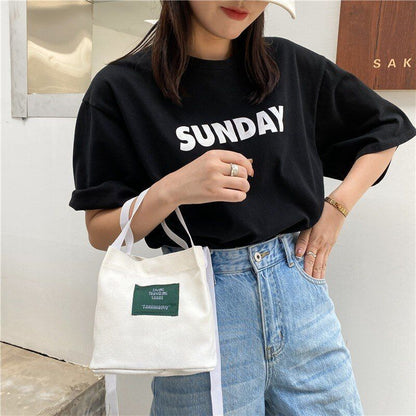 Retro Corduroy Canvas Simple Literary Shoulder Bucket Cloth Bag Purse 19*20*12CM