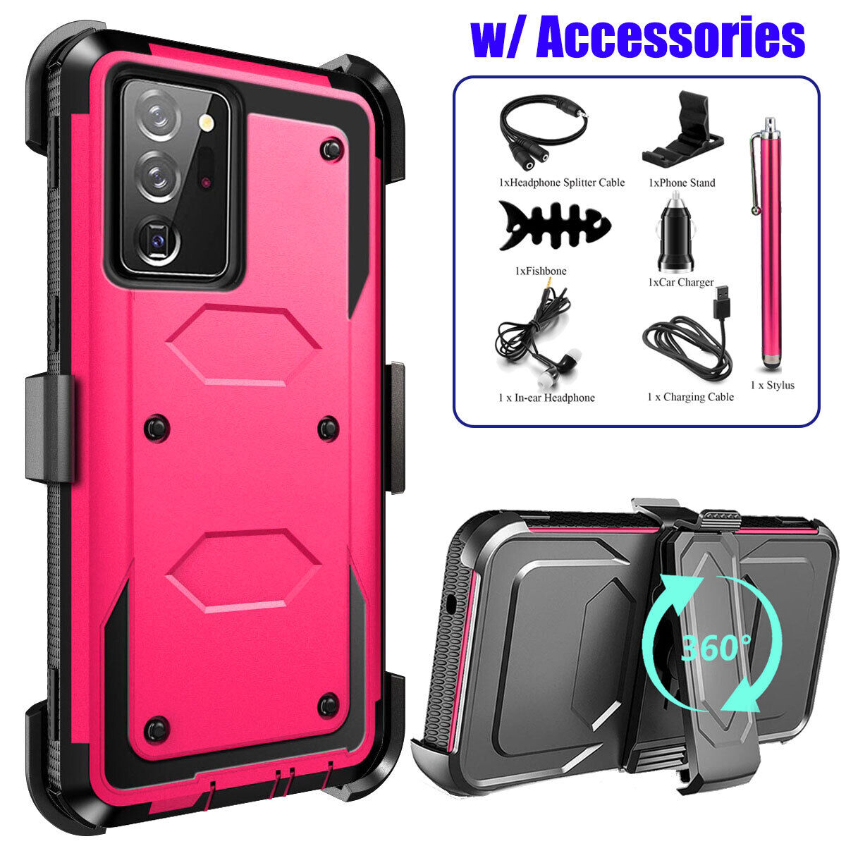For Samsung Galaxy Note 20 Ultra Heavy Duty Clip Holder Case Cover