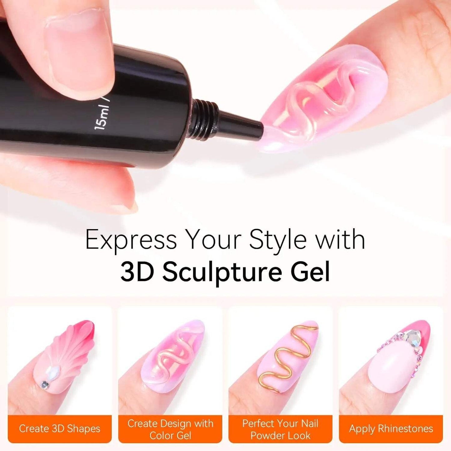 Makartt 3D Sculpting Gel – Clear Nail Art Glue 15g