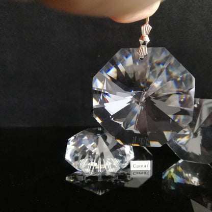5Pcs 50mm Hanging Pendant Octagon Bead Crystal Chandelier Glass Suncatcher Prism