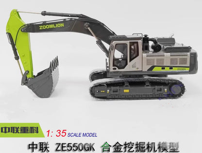 1:35 ZOOMLION ZE550GK Excavator Construction Machinery Vehicle Diecast Model
