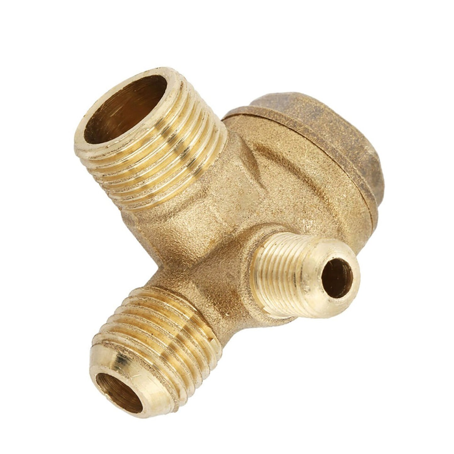 Heavy Duty Air Compressor Check Valve 90 Degree Brass M10xM14xPT3/8 Fitting Part