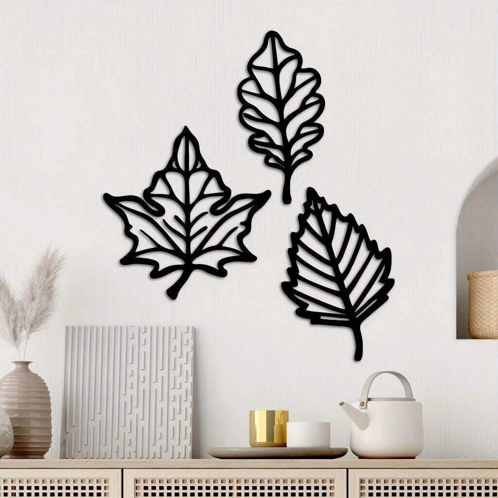 3 Pcs Metal Botanical Leaf Wall Decor Metal Wall Decoration Wall Art