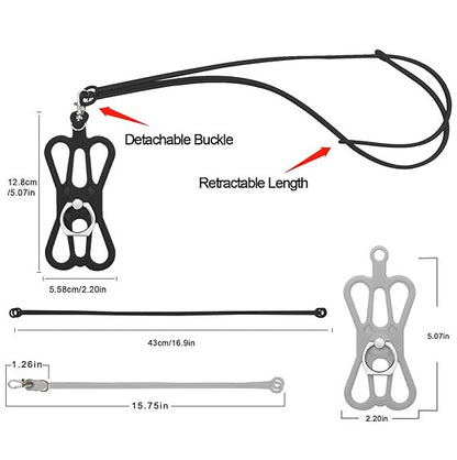 Cell Phone Strap Lanyard Case Sling Necklace Cord Holder Silicone W/ Ring Lot