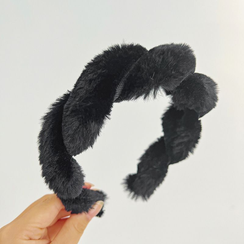 Women Headband Luxurious Faux Fur Crystal Hairband Casual Adult Hair Accessories