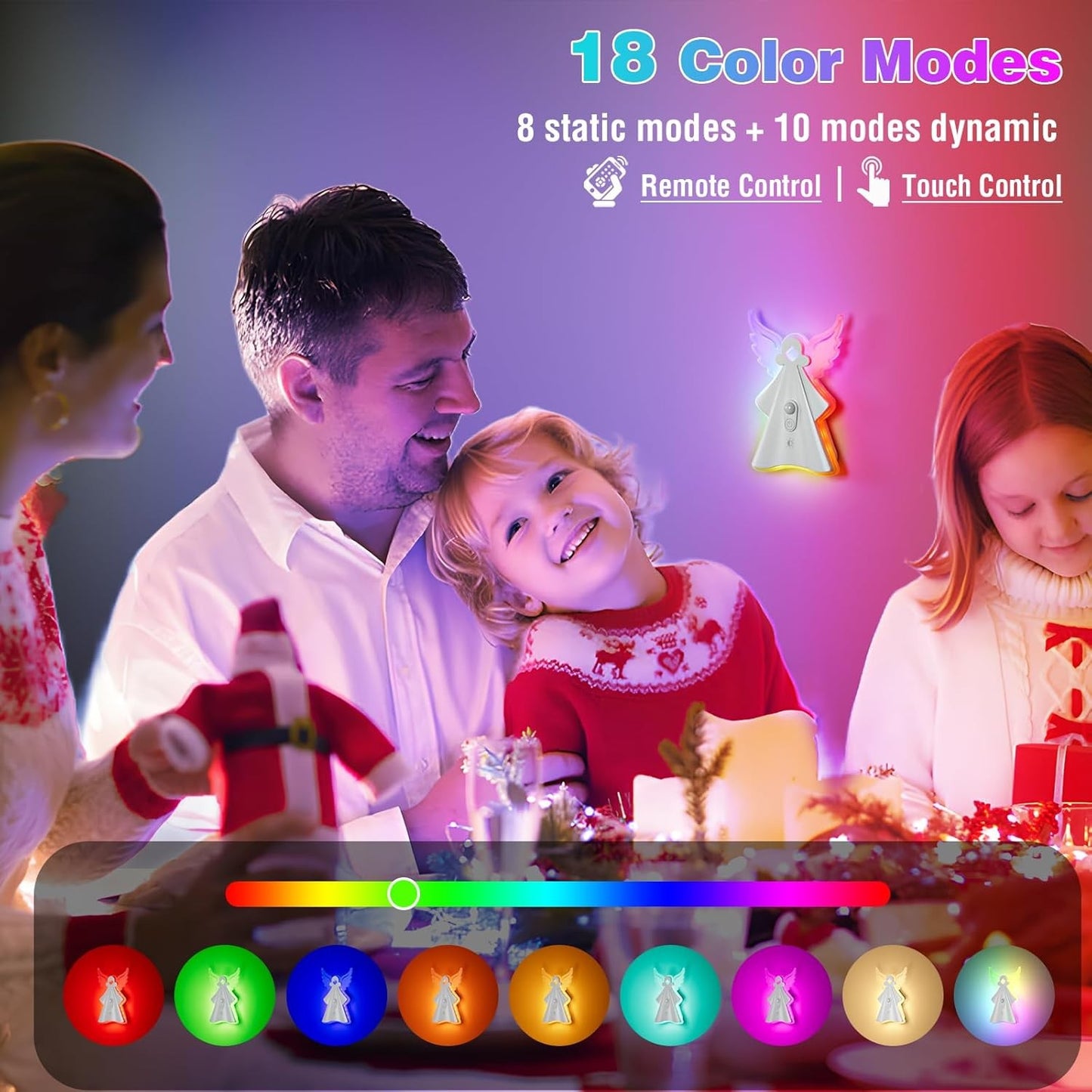 Night Lights Motion Sensor,Rechargeable LED Light with Remote,18 Colors Dimmable