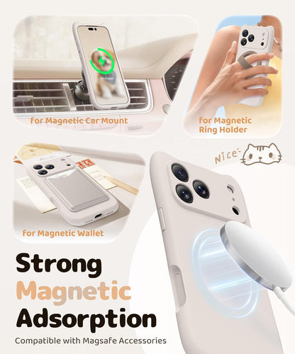 Magnetic for Iphone 17 Pro Max Case, [Compatible with Magsafe] [Full Camera Prot