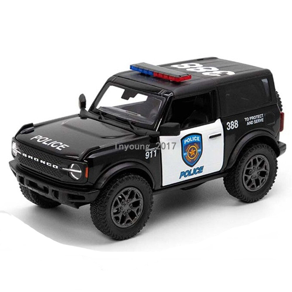 Ford Bronco 1:34 Diecast Police Car Model Metal Vehicle Boys Toys for Kids Gifts