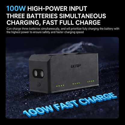 LKTOP 100W Mini 5 Pro Charging Hub – 3-Battery Fast Charge for DJI Mini Series