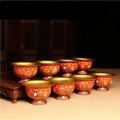 8pcs/lot Tibetan Buddha Bowl Talisman Water Holy Water Cup Buddhist Supplies Cup