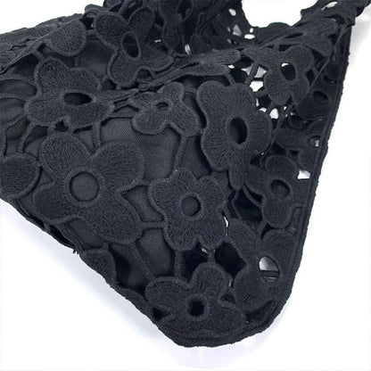 Shoulder Bag Handbags Hollow Out Flower Hobo Bag Solid Color Composite Purse 1PC