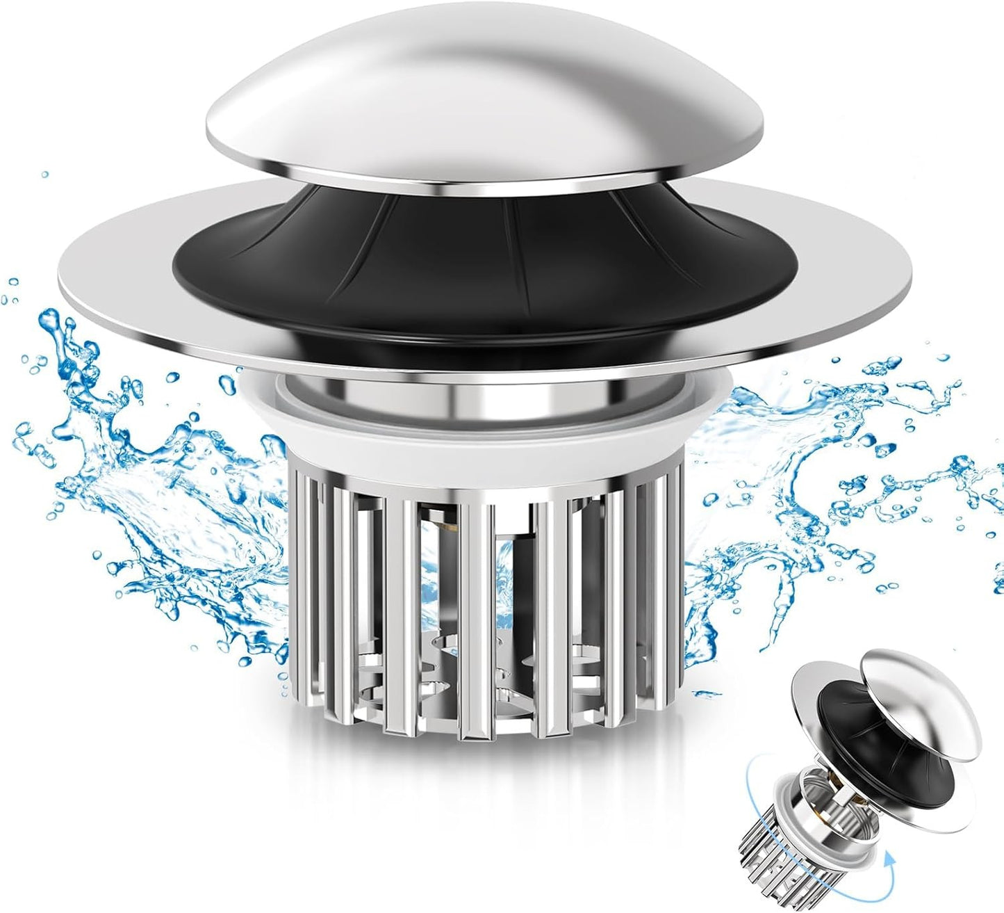 Universal 3 in 1 Bathroom Sink Drain Strainer,Pop up Bathroom Sink Stopper with