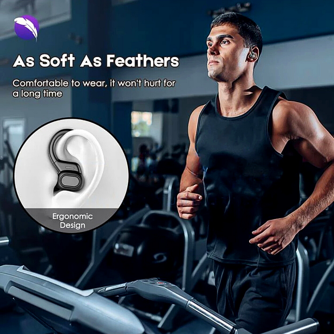 Bluetooth Headset 5.0 Wireless Earphones Earbuds For Gym Ear Hook Headphones 9D