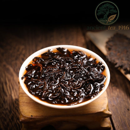 250g Ripe Pu'er Tea Brick Yunnan Menghai 2014 Raw Material Ancient Tree