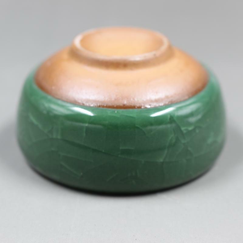 2.24 inch Chinese Crackles Porcelain Song Guan Kiln Green Glaze Teacup Cup