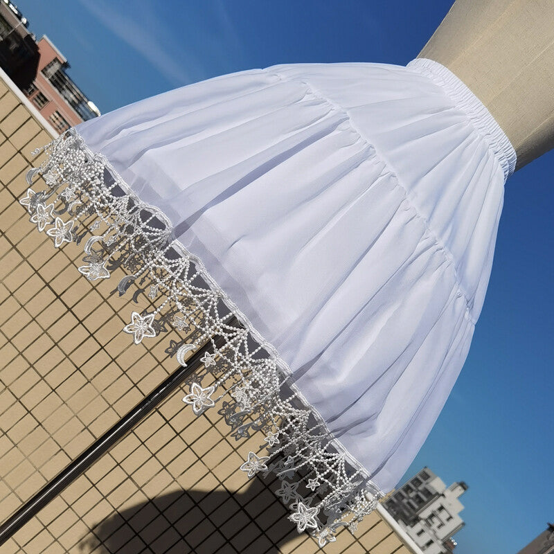 Women Girls Lolita Hoop Skirt Crinoline Lace Petticoat Cosplay Underskirt