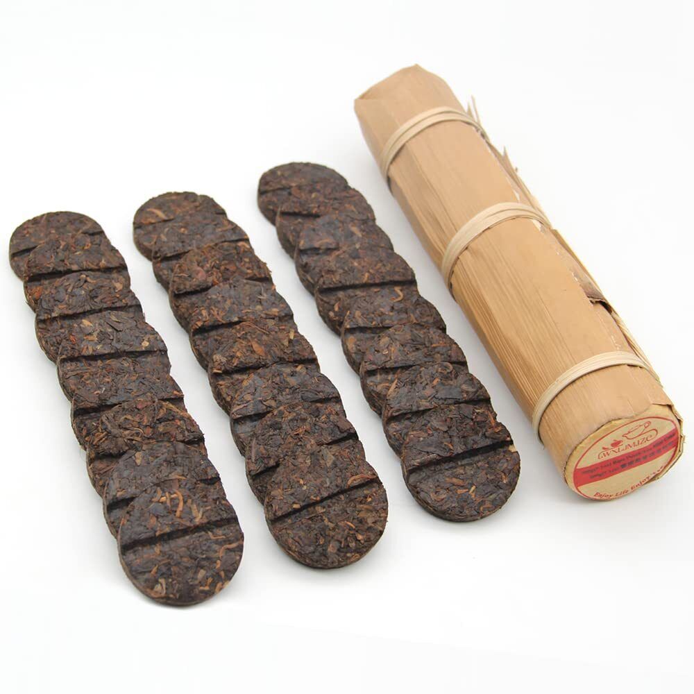 Bamboo Leaf Cylinder Puerh Tea Ripe Puerh Tea Cake Mini Cake (200g/7.1 oz)