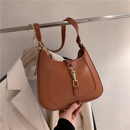 Hasp Lock Underarm Textured French Shoulder Bag 26*6*21 CM Polyester Purse 1 PC