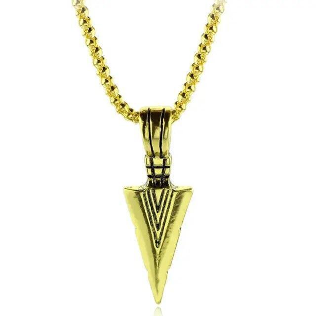 Stainless Steel Spear Arrowhead Arrow Head Pendant Chain Necklace For Men Boys