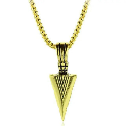 Stainless Steel Spear Arrowhead Arrow Head Pendant Chain Necklace For Men Boys