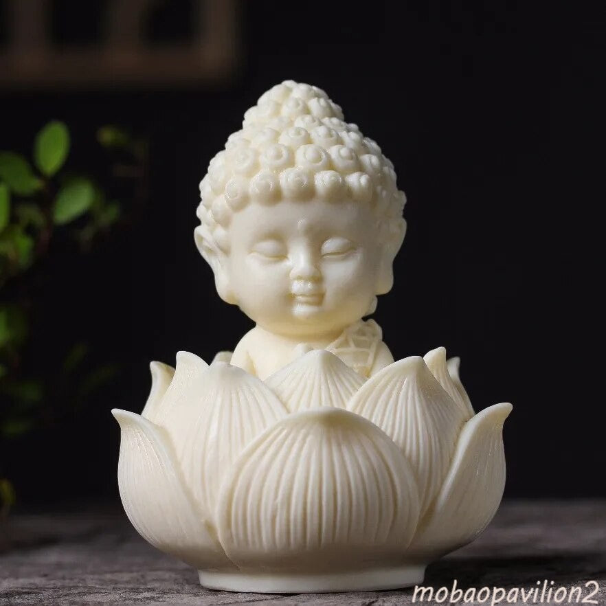 New Q Version Lotus Tathagata Buddha Carved Buddha Statue Cute Character Model