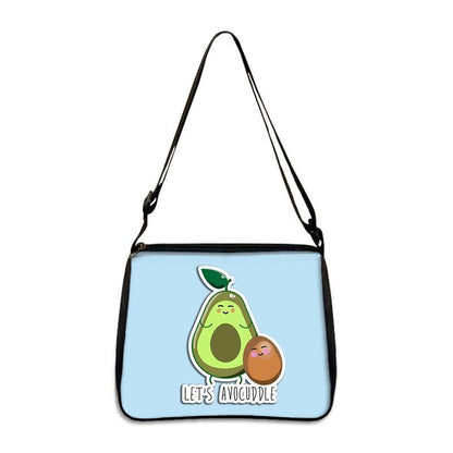Cute Avocado Lemon Print Shoulder Bags Handbag Clutch Lipstick Purse Storage Bag