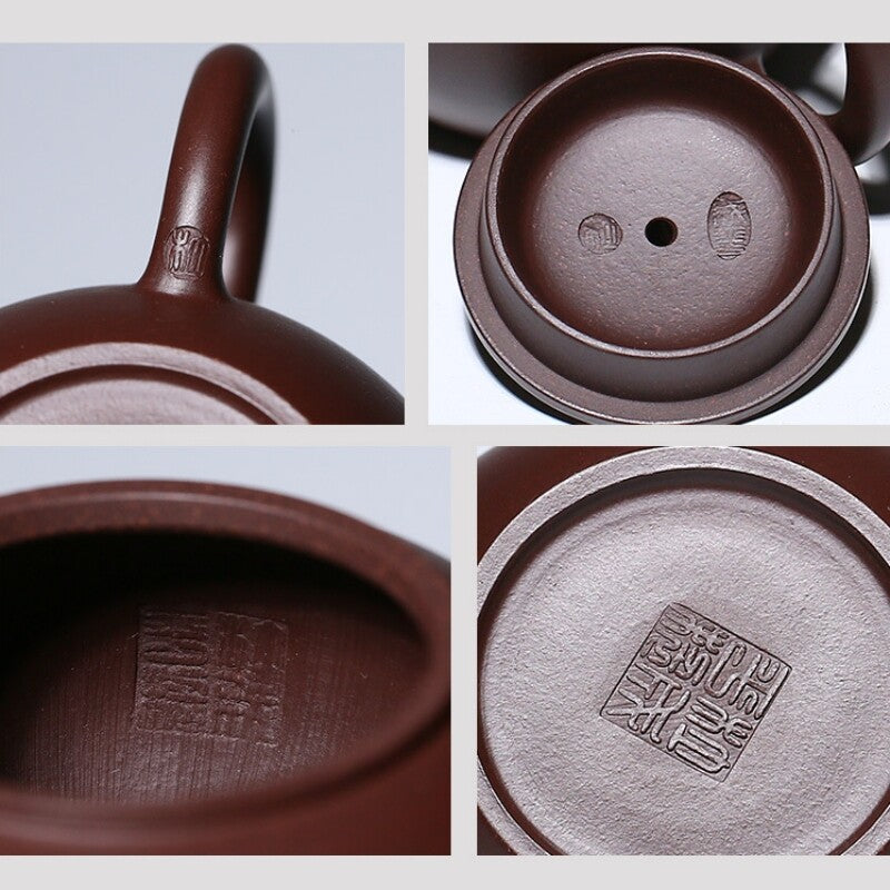 120ml Handmade Tea Pot Marked Purple Zhu Clay Julunzhu Master Pot Real Yixing