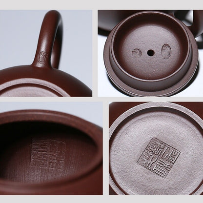 120ml Handmade Tea Pot Marked Purple Zhu Clay Julunzhu Master Pot Real Yixing