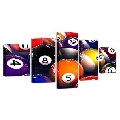 Sport Games Billiards Pool Balls Canvas Prints Painting Wall Art Home Decor 5PCS