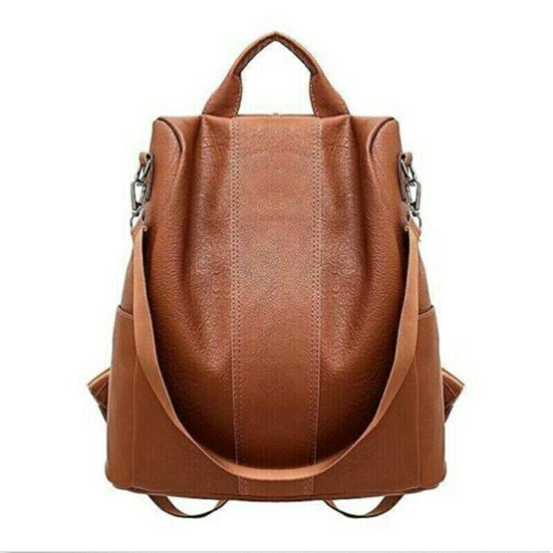 Women's Leather Backpack Large Capacity School Bag Teenager Anti Theft Backpack