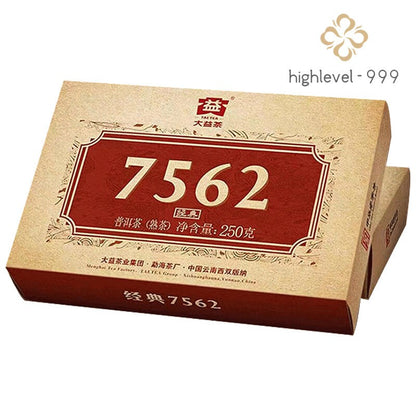 TAETEA 7562 * 2022 Menghai Dayi Puerh Tea Brick Pu'er Ripe Puer Tea 250g 2201