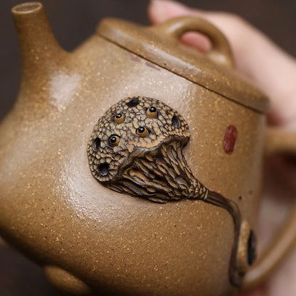 Original Ore Real Yixing Zisha Old Duan Clay Tea Pot Lotus Root Relief Shipiao