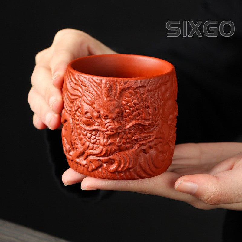 Purple Clay Dragon Phoenix Master Cup Kung Fu Tea-tasting Cup Household Tea Cup