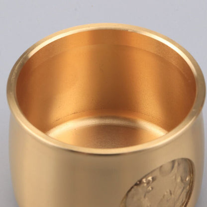 Brass Mini Spirits Cup 50ml Engraved Tiger Down Hill Creative Tea Tumbler